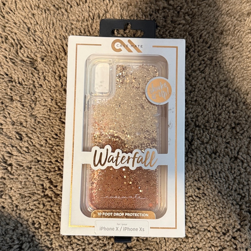 Case-Mate waterfall iPhone X/Xs case NEW clear and gold